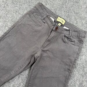 Dapper Boi Men Chinos Pants Charcoal Gray Flat Front Size 30 Cotton Spandex